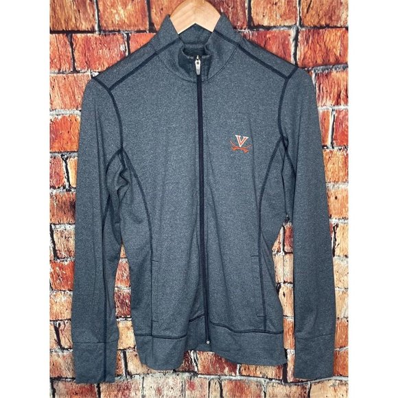 University of Virginia Cavaliers UVA Women’s Medium Gray Full Zip Jacket CB - Picture 2 of 6